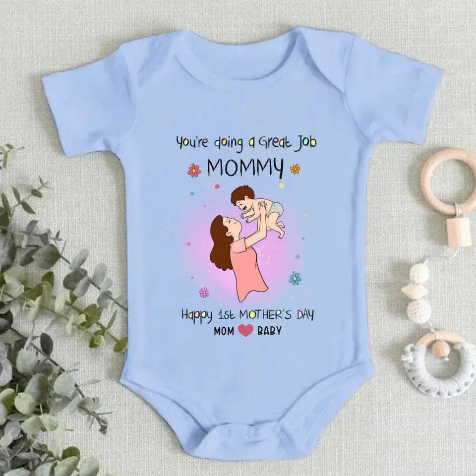 Happy 1st Mother's Day Baby Onesie - Personalized Baby Onesie - Joliny