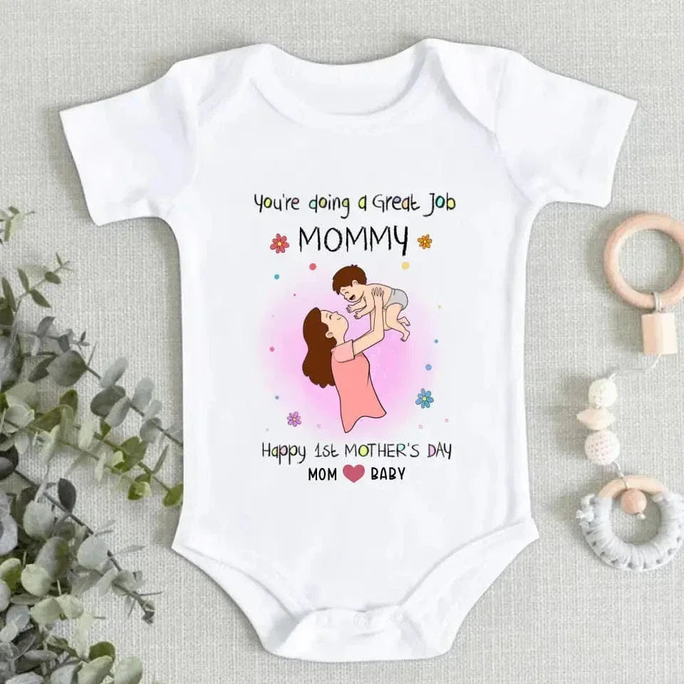 Happy 1st Mother's Day Baby Onesie - Personalized Baby Onesie - Joliny