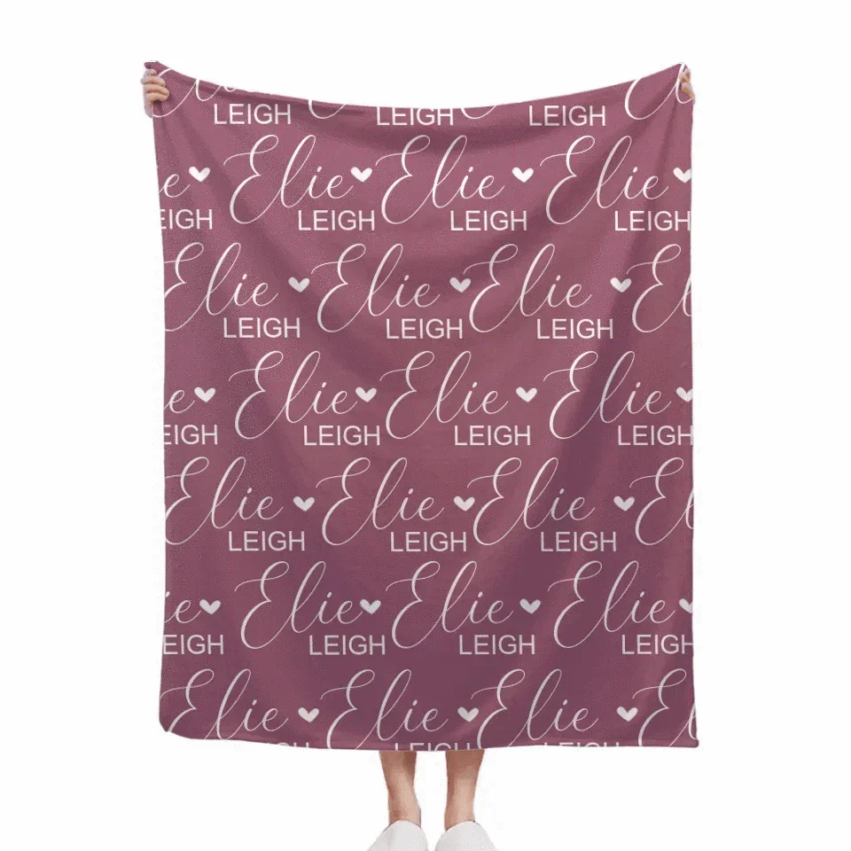 Heart Shaped Child Name Blanket Personalized Heart Shaped Blanket - Joliny
