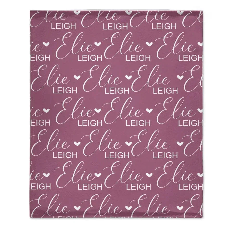 Heart Shaped Child Name Blanket Personalized Heart Shaped Blanket - Joliny