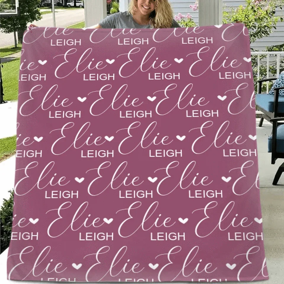 Heart Shaped Child Name Blanket Personalized Heart Shaped Blanket - Joliny