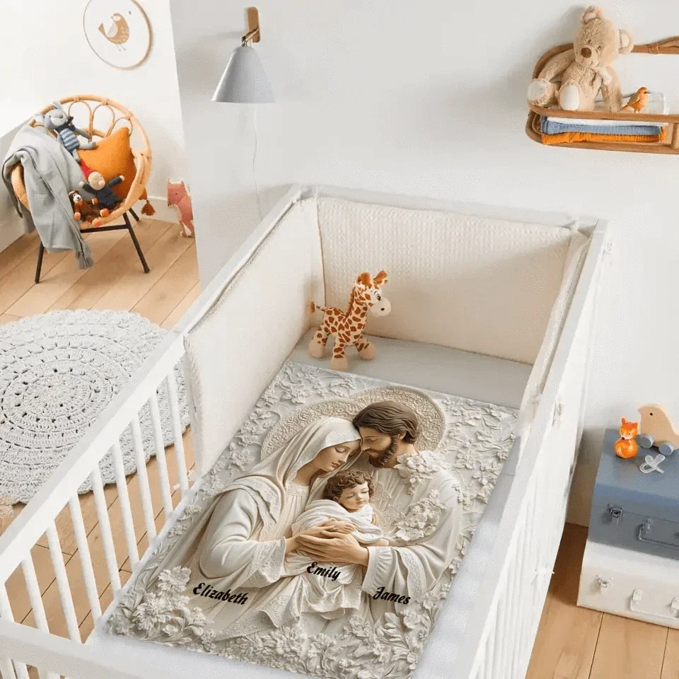 Holly Family - Christian Name Custom Personalized Blanket - Gifts for Christians - Joliny