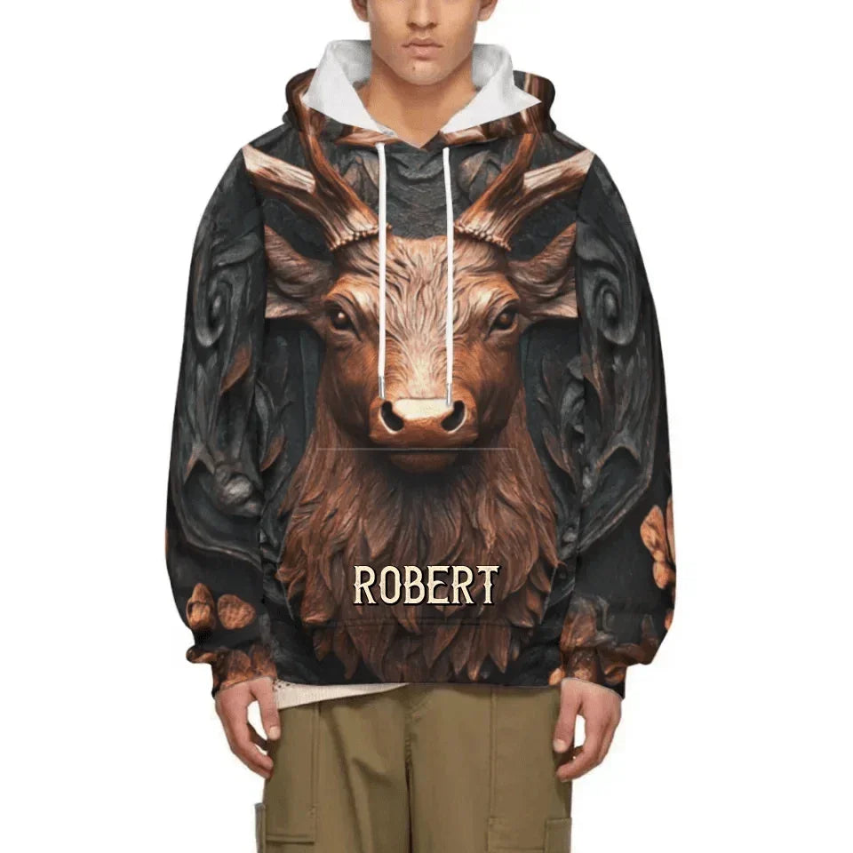 Custom Embossed Deer Pattern Clothing - Personalized Name Allover Printed Hunting Style Costume - A Gift For Friend,Hunting Lovers,Yourself - Joliny