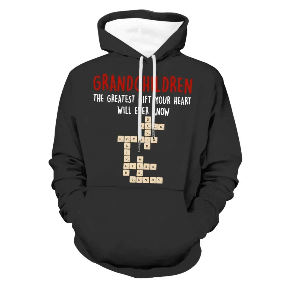 Customized Family T-shirt - Crossword Free Combination Personalized Name Comfort Fashion Clothing - A Gift For Family,Grandma,Grandparent - Joliny