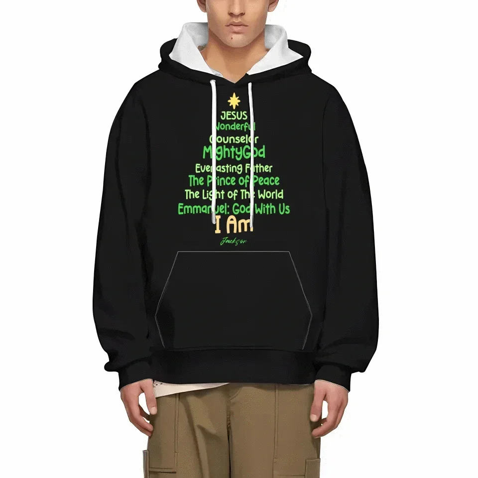 Customized Jesus-themed Text Apparel - Personalized Name Christmas Tree Shape Text Printed Costume - A Gift For Disciples Of Jesus,Yourself,Friend - Joliny