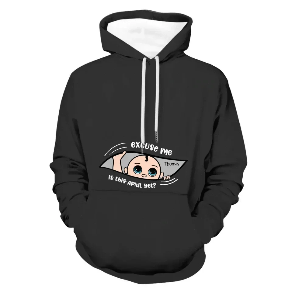 Customized Maternity Clothe - Personalized Cartoon Baby Image,Name and Month for Mom-To-Be Clothing - A Gift For Maternal,Wife - Joliny