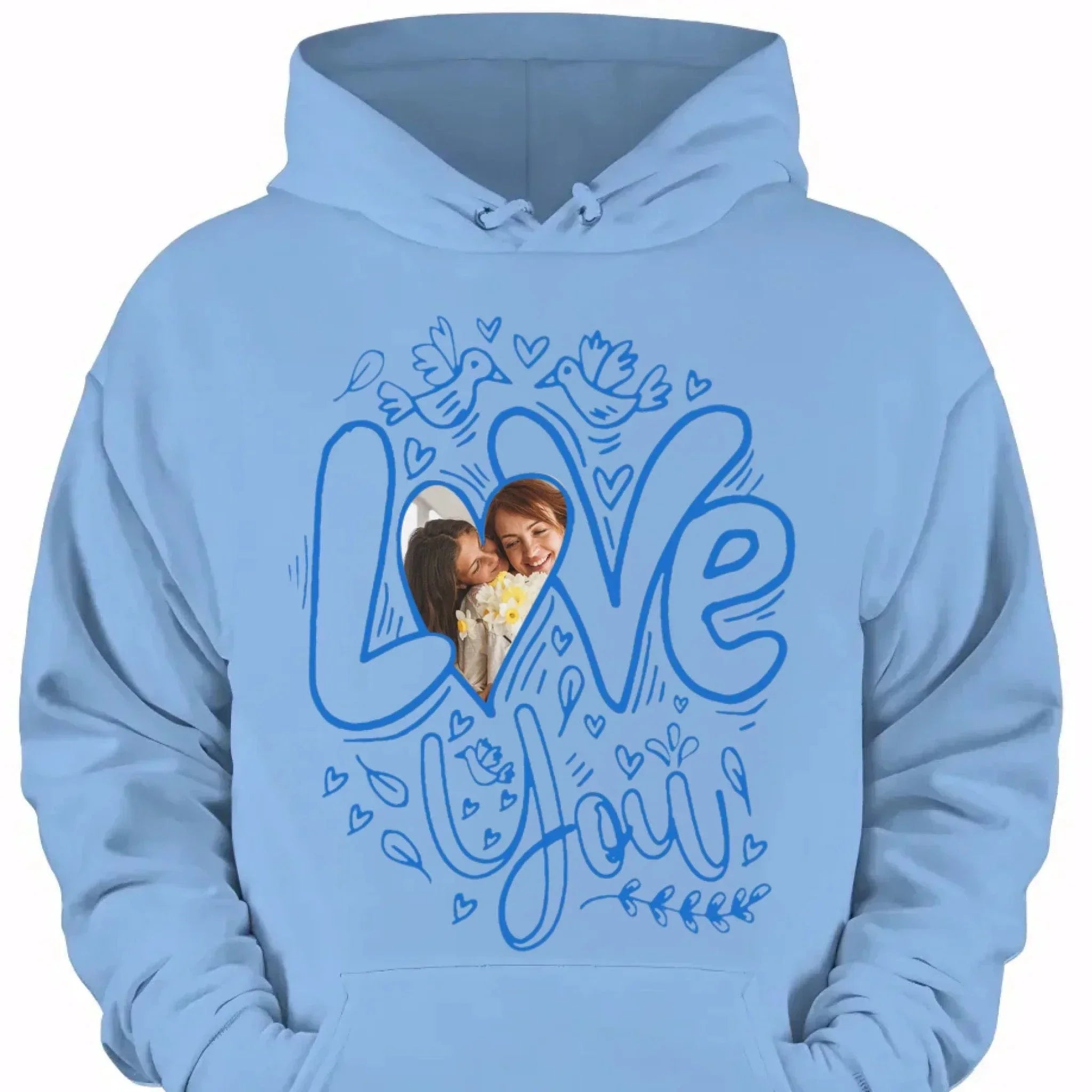 Customized T-shirt with the theme of "Love" - Customized Clothes Featuring Heart-shaped Photos - Gift for Couples,Boyfriend,Girfriend,Husband,Wife - Joliny