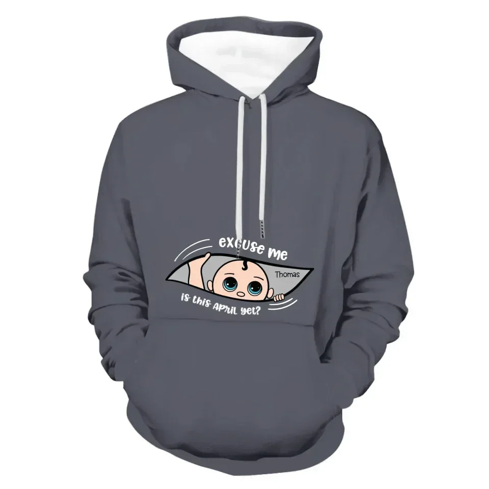 Customized Maternity Clothe - Personalized Cartoon Baby Image,Name and Month for Mom-To-Be Clothing - A Gift For Maternal,Wife - Joliny