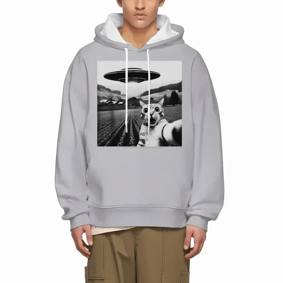 Cat and UFO Funny Selfie Pattern Clothes - A Gift For Friend,Family,Colleagues,Fellow Student,Roommates - Joliny