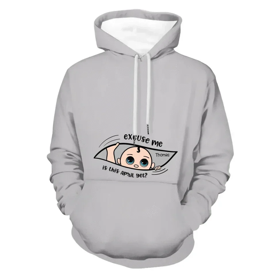 Customized Maternity Clothe - Personalized Cartoon Baby Image,Name and Month for Mom-To-Be Clothing - A Gift For Maternal,Wife - Joliny