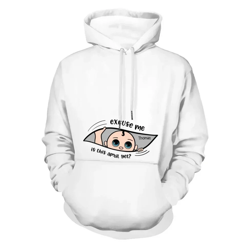 Customized Maternity Clothe - Personalized Cartoon Baby Image,Name and Month for Mom-To-Be Clothing - A Gift For Maternal,Wife - Joliny