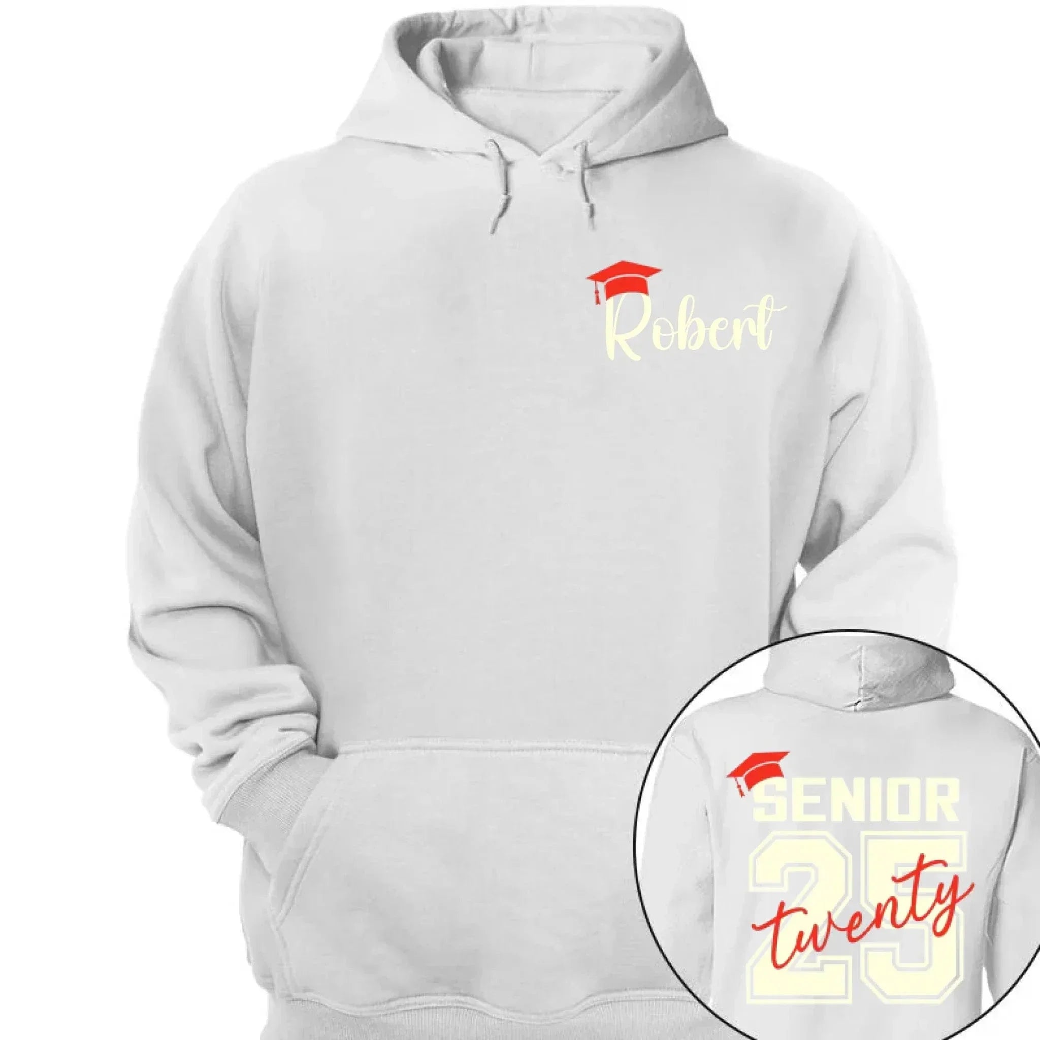 Customized Bachelor's Cap Pattern Graduation T-shirt - Personalized Name Pattern Graduation Cap Clothing for the Academic Year- Gifts for Family,Grandchildren,Graduate - Joliny