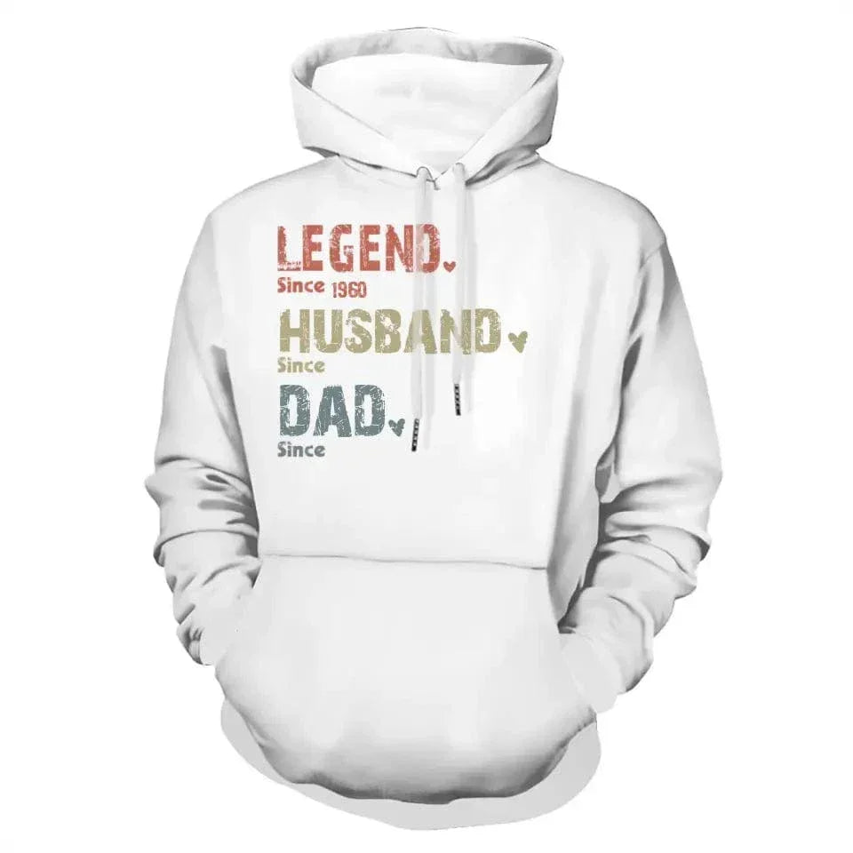 Family Personalized Custom Unisex T-shirt Hoodie - Legend, Husband, Dad And Papa Since - Joliny