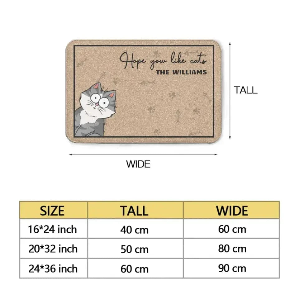 Hope You Like Cats - Personalized Doormat - Joliny