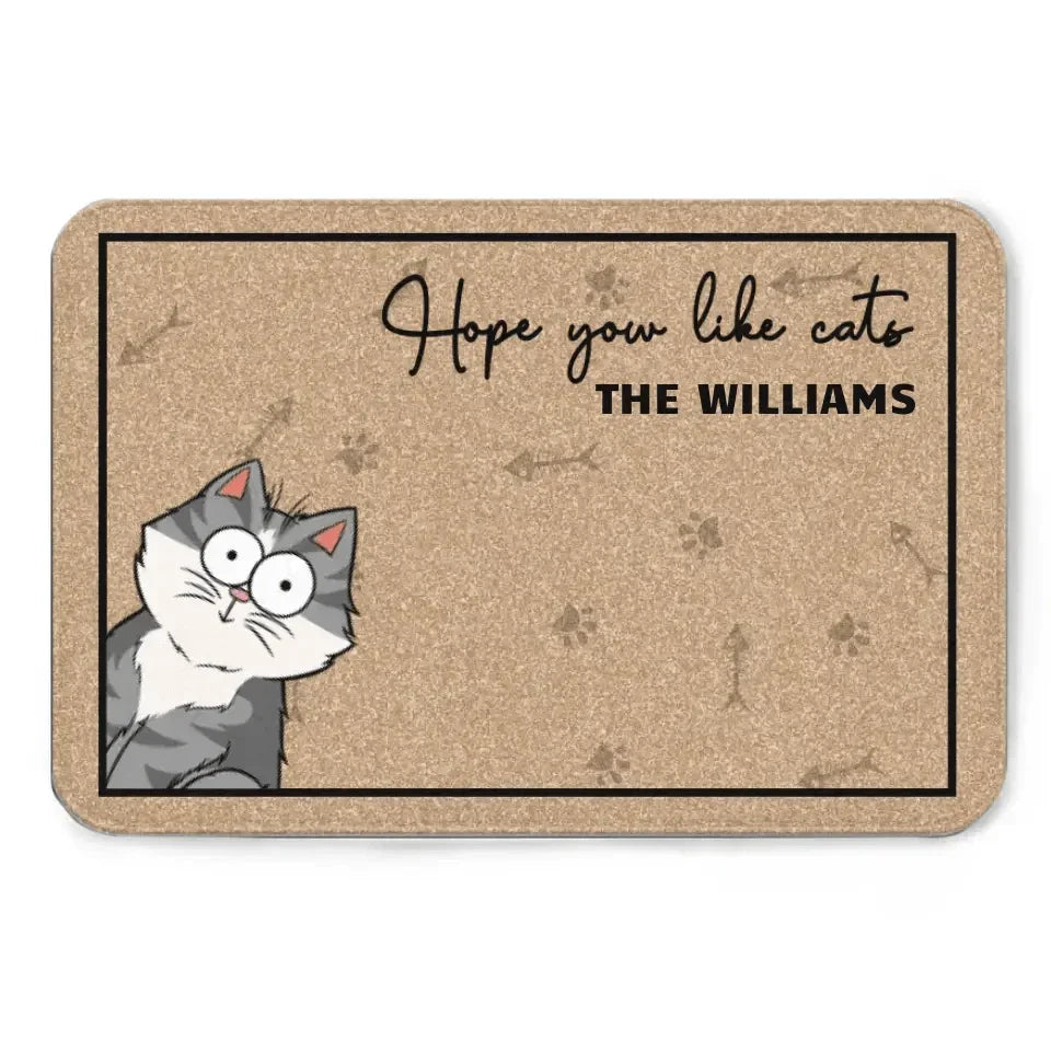 Hope You Like Cats - Personalized Doormat - Joliny