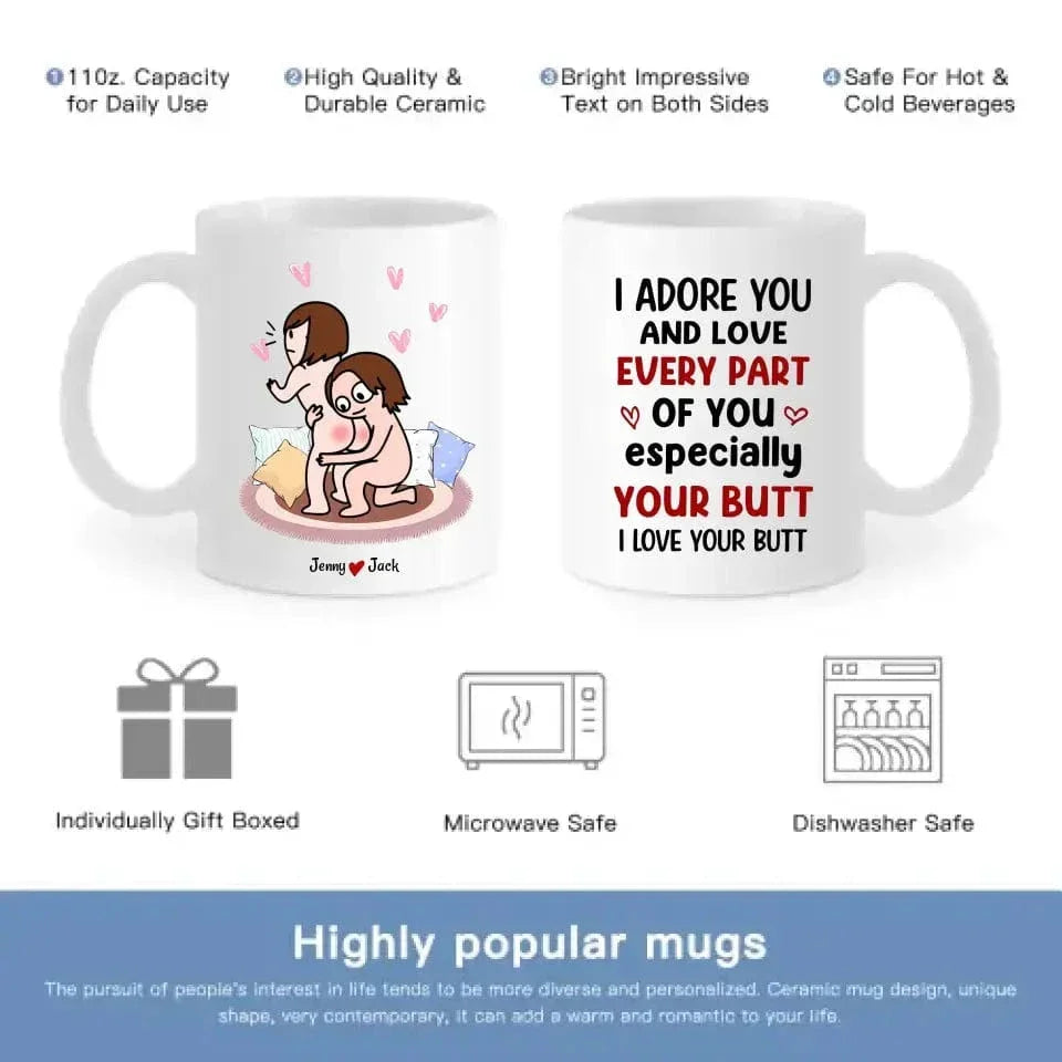 I Adore You Personalized Mug - Couple Gift, Valentine's Gift - Joliny