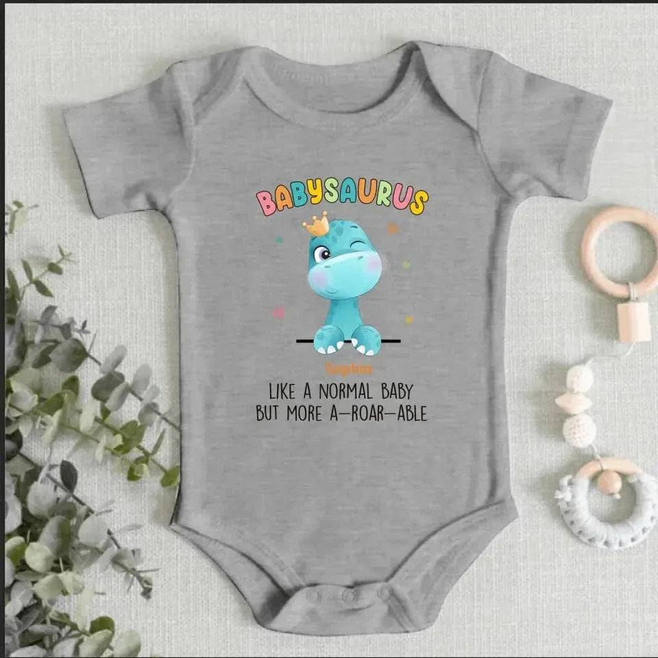 I Am A Babysaurus - Family Personalized Custom Baby Onesie - Mother's Day, Baby Shower Gift, Gift For First Mom - Joliny