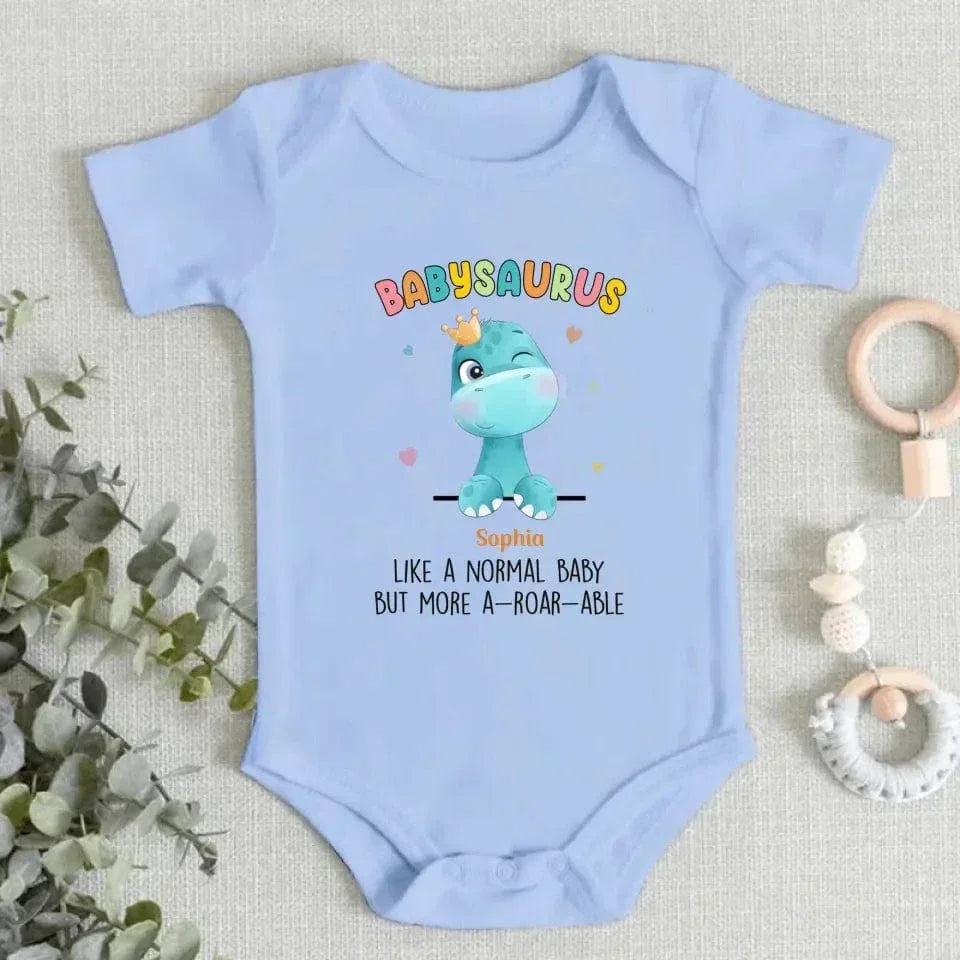 I Am A Babysaurus - Family Personalized Custom Baby Onesie - Mother's Day, Baby Shower Gift, Gift For First Mom - Joliny