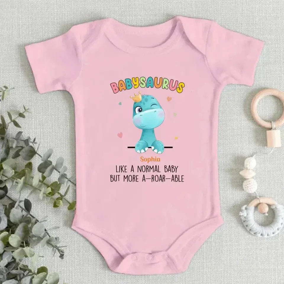 I Am A Babysaurus - Family Personalized Custom Baby Onesie - Mother's Day, Baby Shower Gift, Gift For First Mom - Joliny
