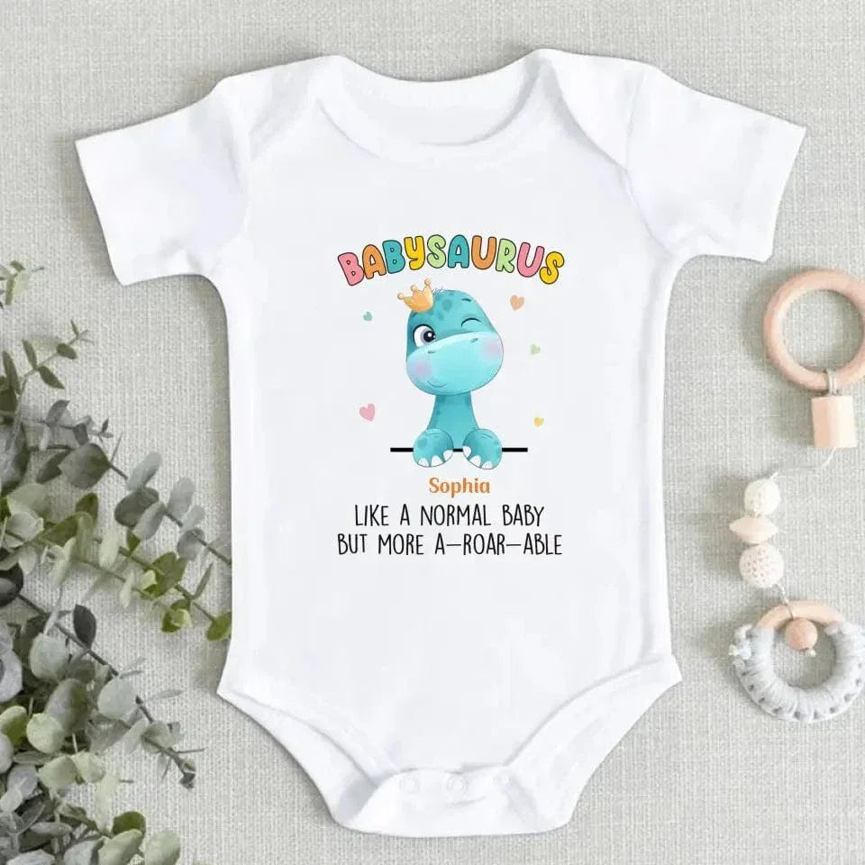 I Am A Babysaurus - Family Personalized Custom Baby Onesie - Mother's Day, Baby Shower Gift, Gift For First Mom - Joliny