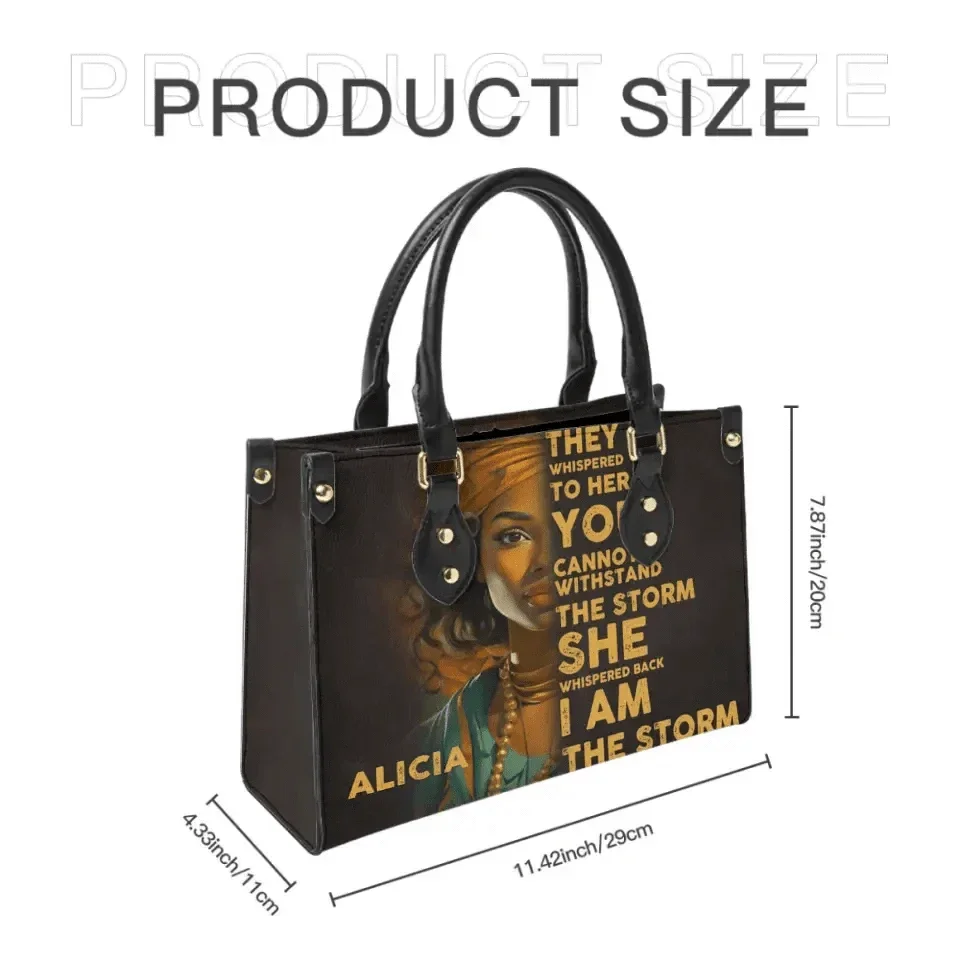 I Am The Storm - Personalized Leather Bag Custom Name - Joliny