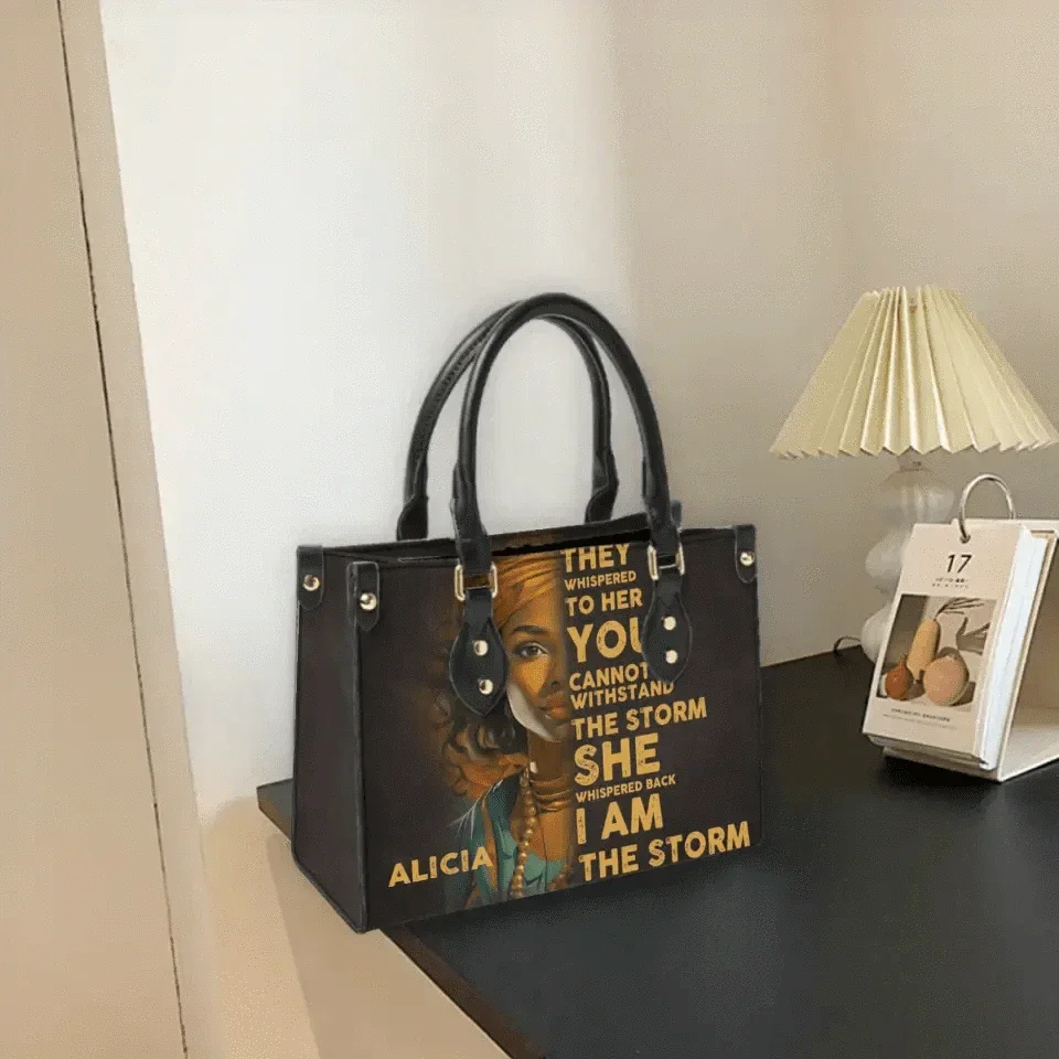 I Am The Storm - Personalized Leather Bag Custom Name - Joliny
