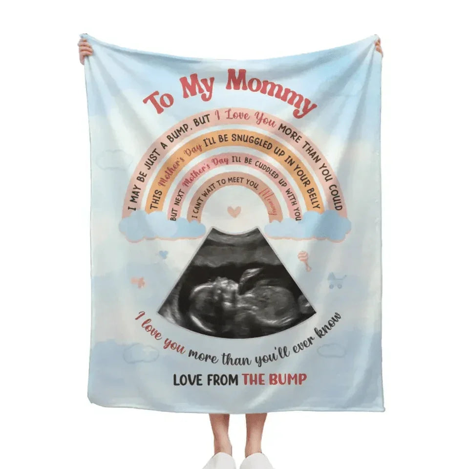 I May Be Just A Bump - Family Personalized Custom Photo Blanket - Joliny