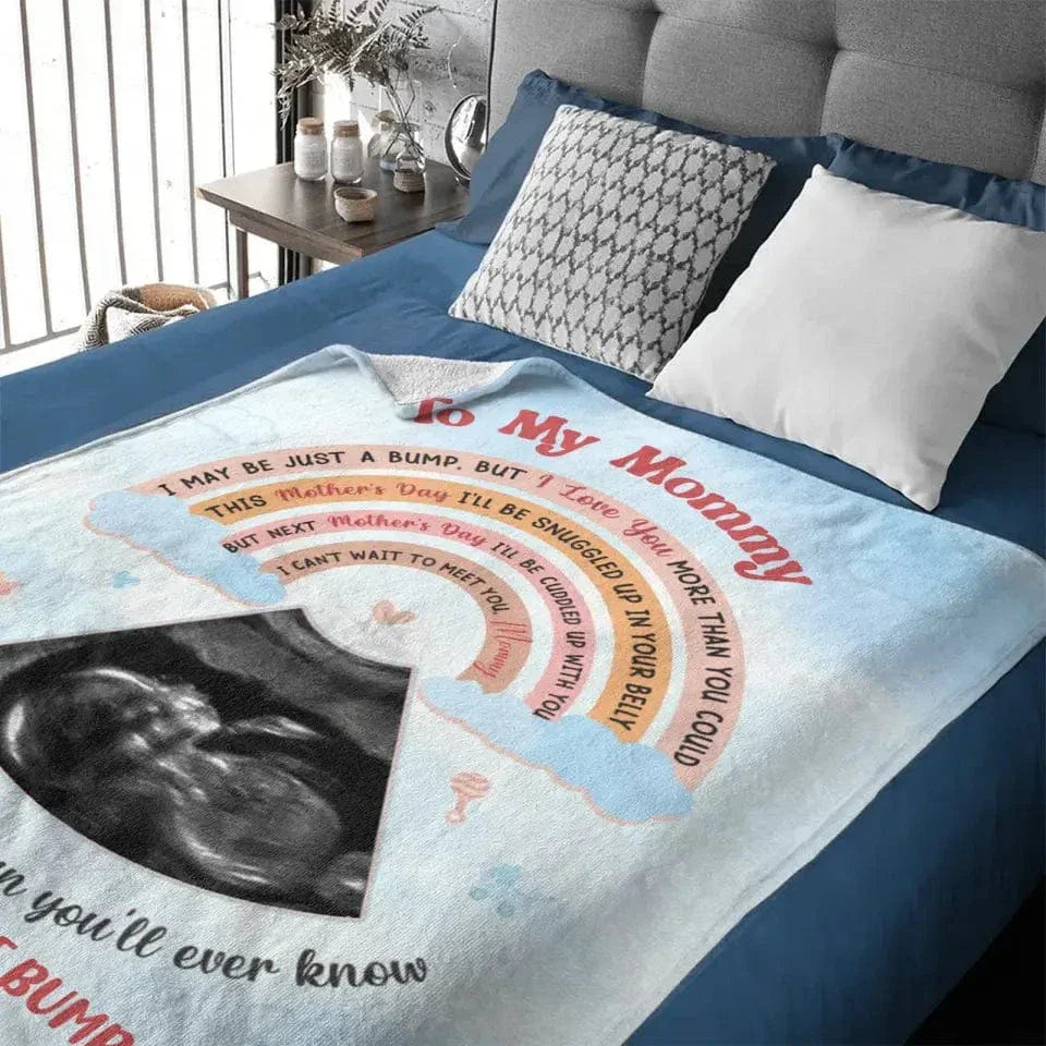 I May Be Just A Bump - Family Personalized Custom Photo Blanket - Joliny