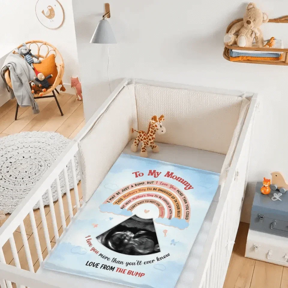 I May Be Just A Bump - Family Personalized Custom Photo Blanket - Joliny