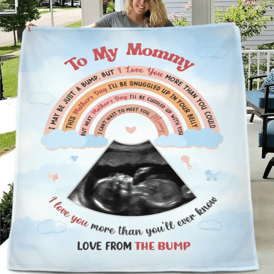 I May Be Just A Bump - Family Personalized Custom Photo Blanket - Joliny