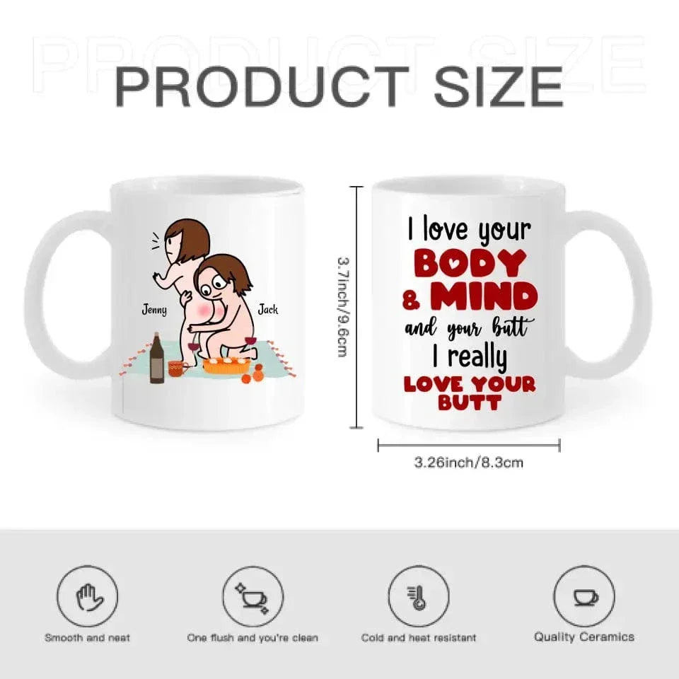 I Really Love Your Butt Personalized Mug, Funny Gift For Couple - Joliny