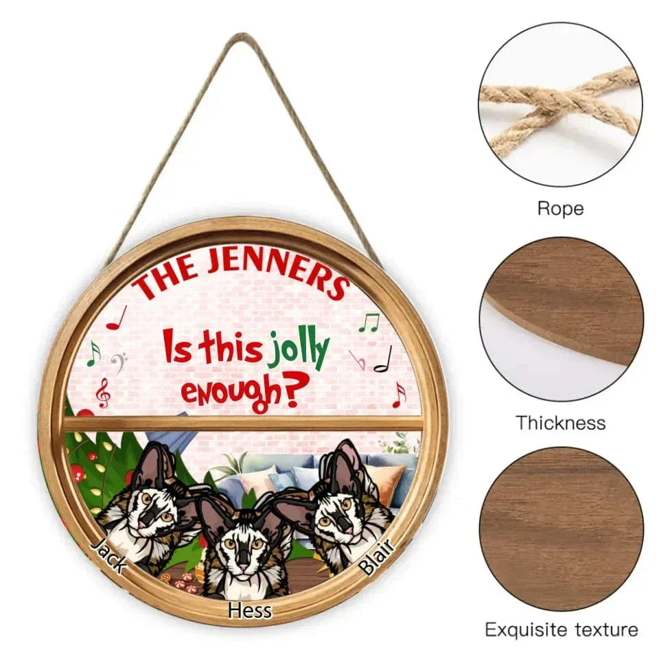 Joyful enough? - Personalized Christmas Round Wooden Sign - Christmas Gifts - Joliny