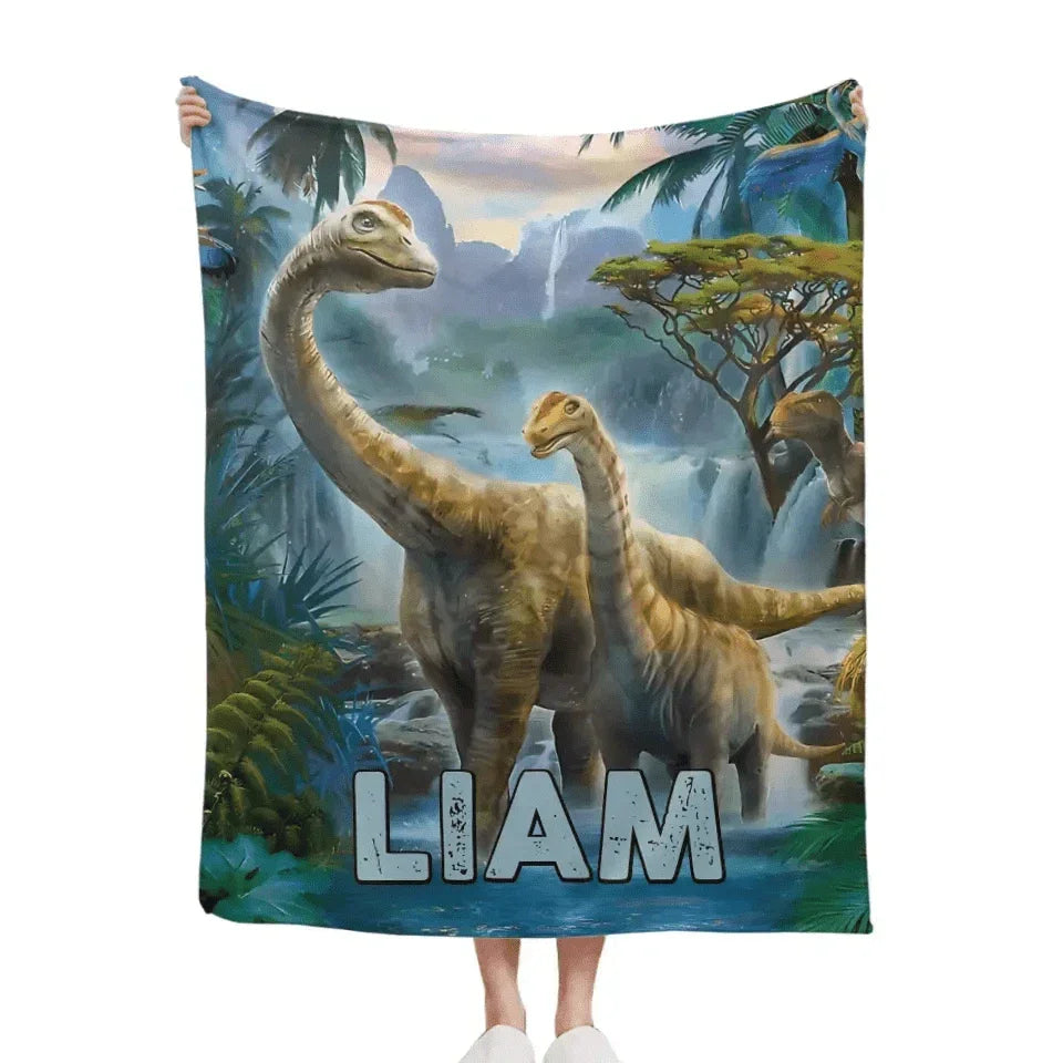 Jurassic Dinosaur - Personalized Name Blanket for Kids - Joliny