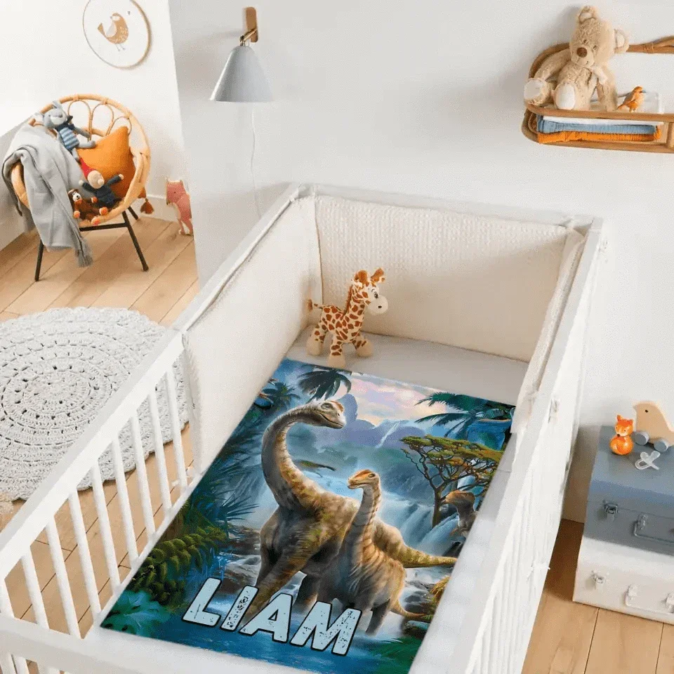 Jurassic Dinosaur - Personalized Name Blanket for Kids - Joliny