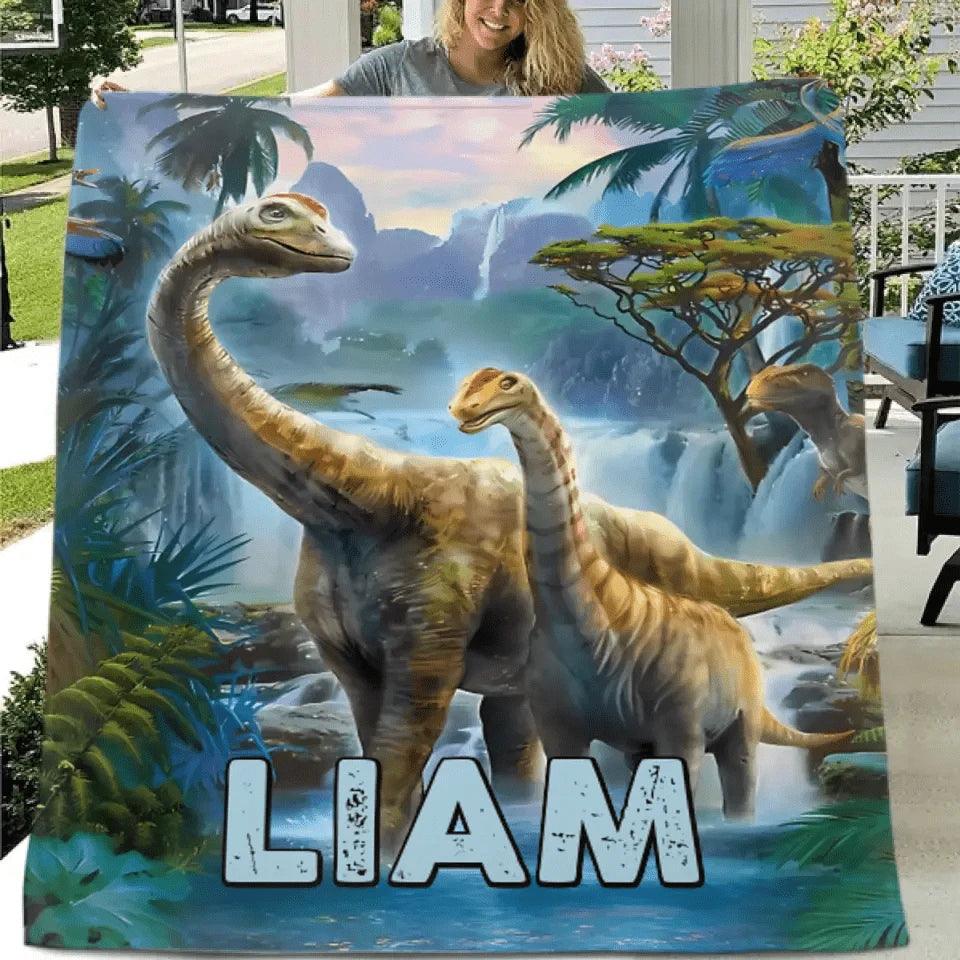 Jurassic Dinosaur - Personalized Name Blanket for Kids - Joliny