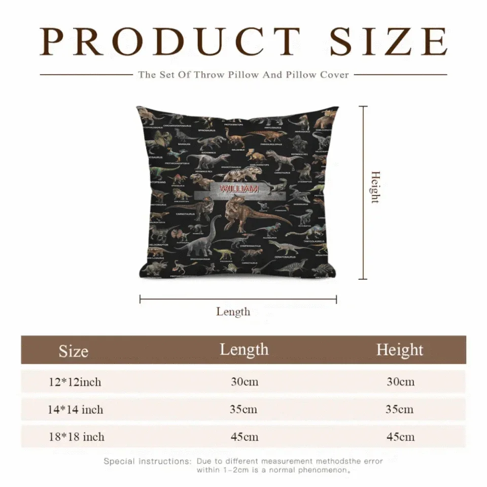 Jurassic Dinosaur Rally - Dinosaur Themed Personalised Name Blanket And Pillowcase- Gifts for Child,Friend,Dinosaur Fanatics - Joliny