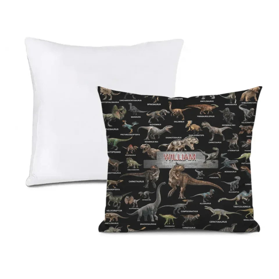 Jurassic Dinosaur Rally - Dinosaur Themed Personalised Name Blanket And Pillowcase- Gifts for Child,Friend,Dinosaur Fanatics - Joliny