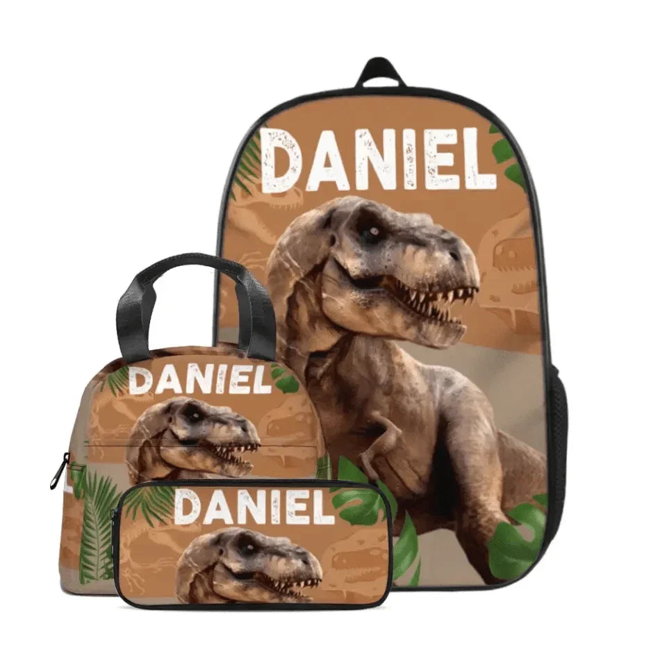 Jurassic Park Tyrannosaurus Rex Kid's Personalized Name Custom Backpack - Joliny