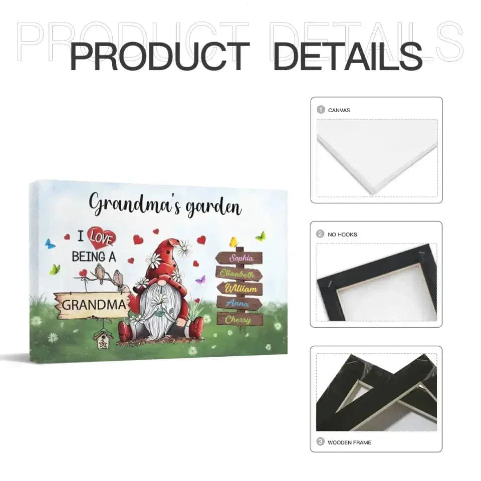 Love Being A Grandma - Family Personalized Custom Horizontal Canvas - Joliny