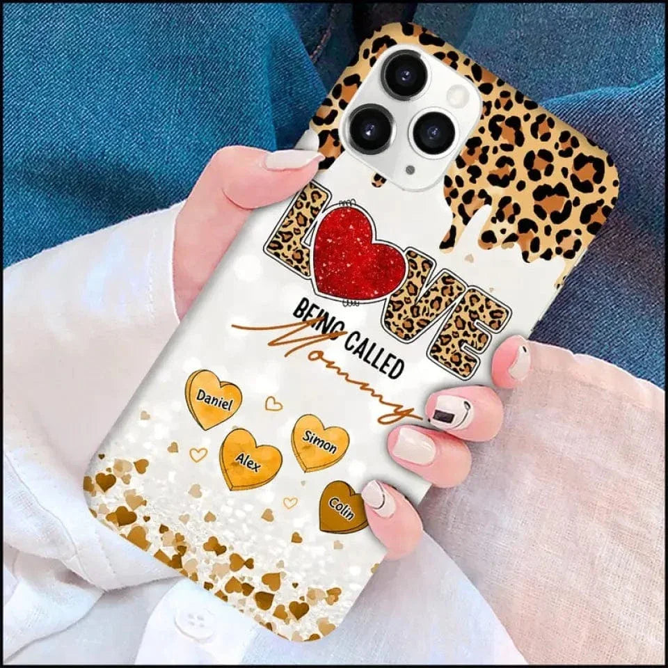 LOVE Being Called Grandma - Leopard Pattern - Personalized Phone Case - Joliny