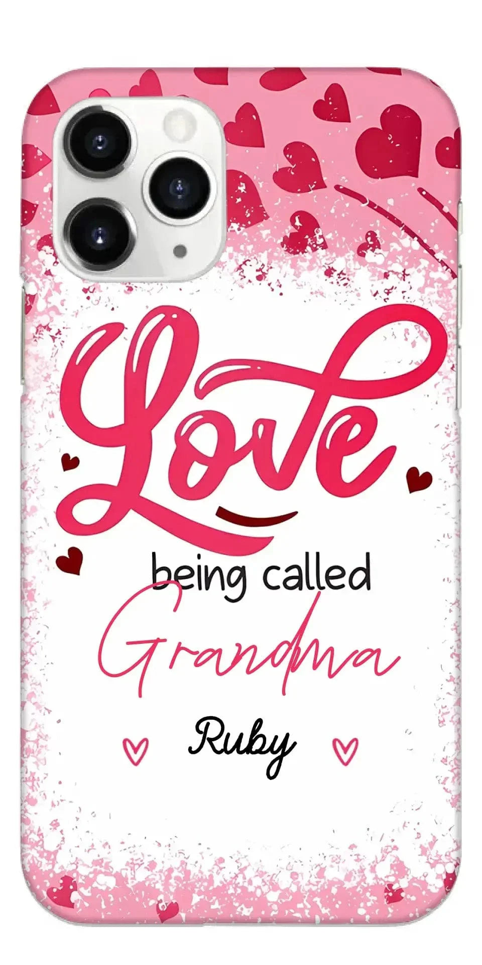 Love Is Being Called Grandma Pink Heart Grandma Nana With Kids Personalized Phone Case - Joliny
