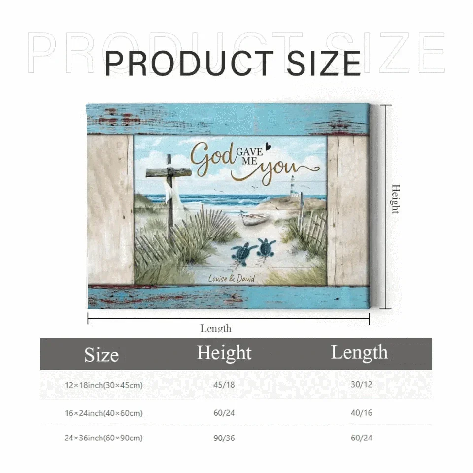Loving Sea Turtles Couple Gift Personalized Canvas - Joliny