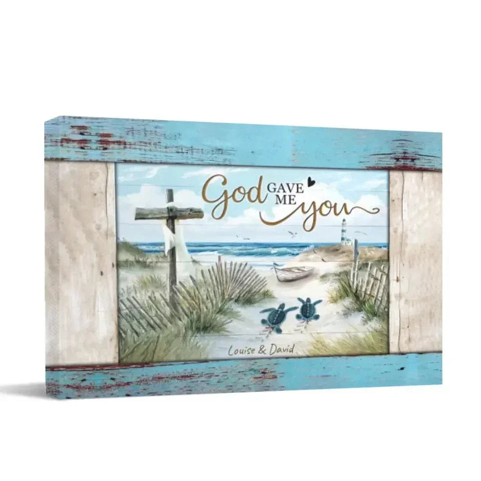 Loving Sea Turtles Couple Gift Personalized Canvas - Joliny