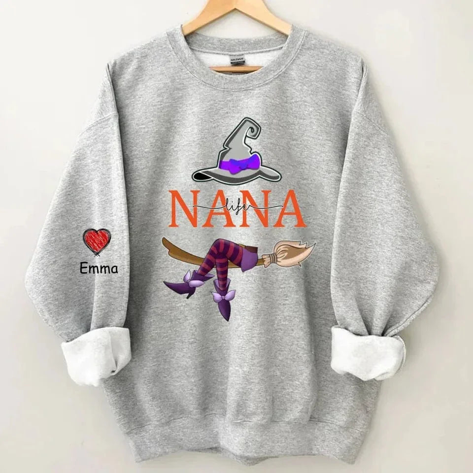 Magic Grandma - Personalized Name Custom Sweatshirt with Grandchildren's Names Customized on the Sleeve - Gift for Grandma - Joliny