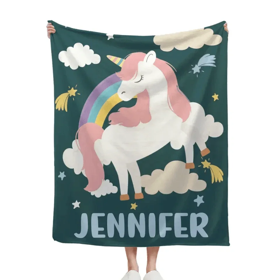 Magical Unicorn – Name Customized Blanket Gift for Kids - Joliny