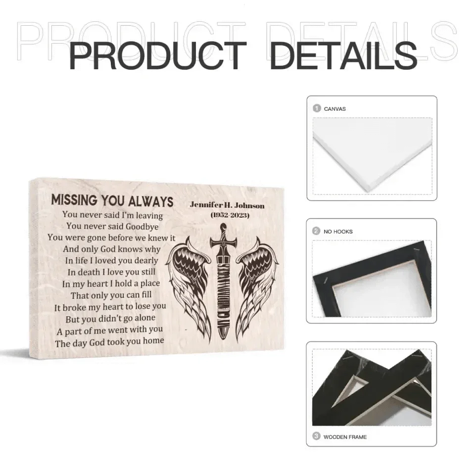 Memorial Canvas Wall Art - Missing You Always - Joliny