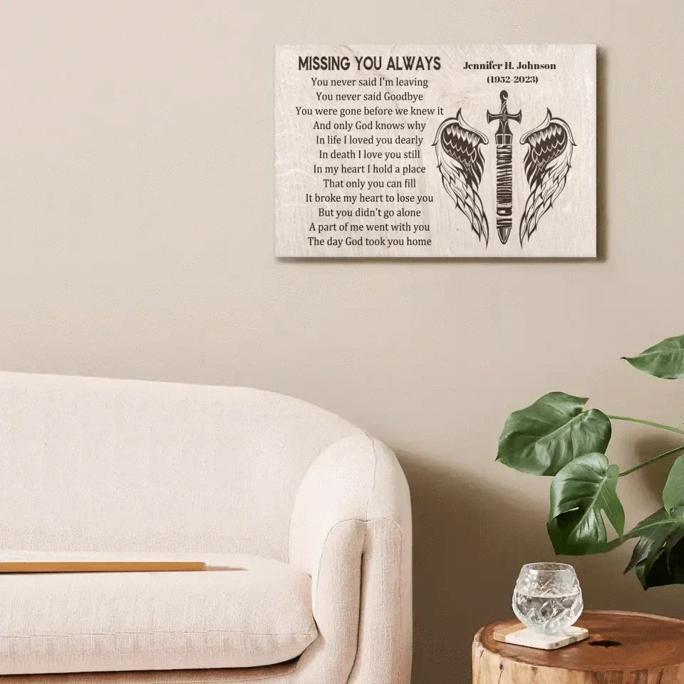 Memorial Canvas Wall Art - Missing You Always - Joliny