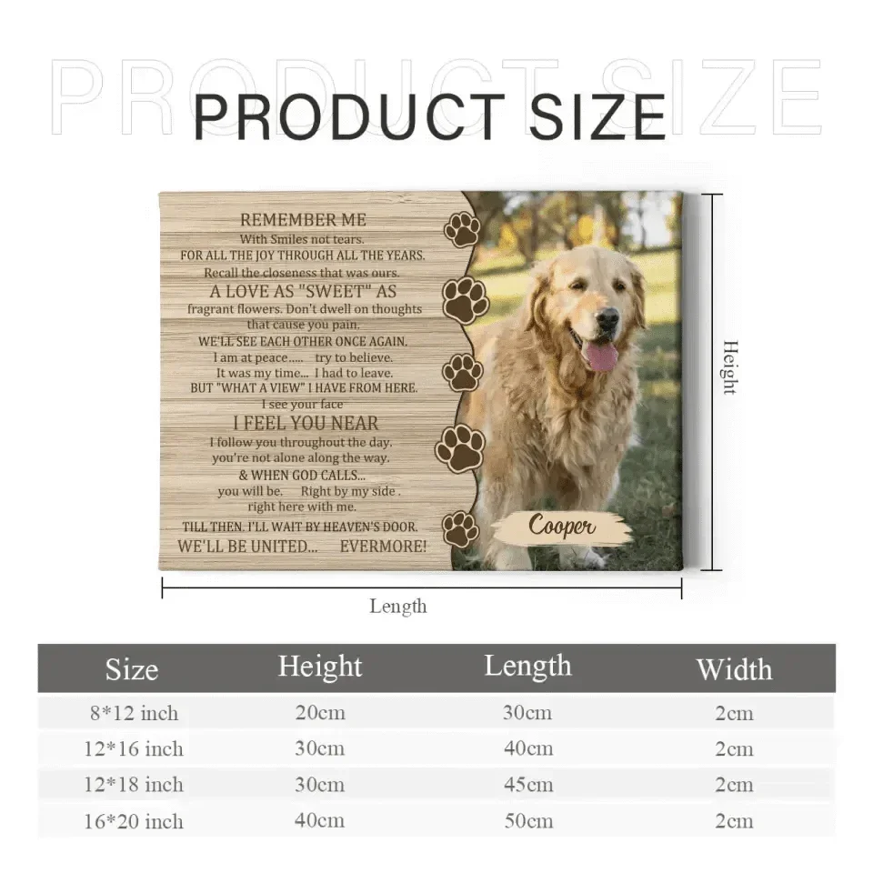 Memorial Canvas Wall Art - Remember Me We'll Be United Evermore - Joliny