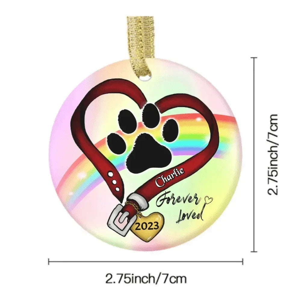 Memorial Personalized Custom Ceramic Ornament - A Piece Of My Heart Is In Heaven -Sympathy Gift For Pet Owners - Joliny