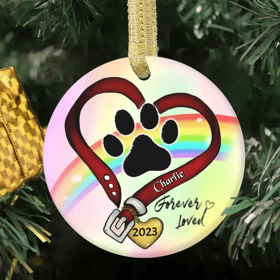 Memorial Personalized Custom Ceramic Ornament - A Piece Of My Heart Is In Heaven -Sympathy Gift For Pet Owners - Joliny
